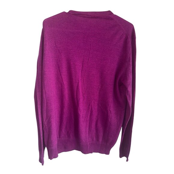 Mens Brett Johnson Italy Linen Cashmere Crewneck Sweater Purple 54 US Large - Picture 2 of 8